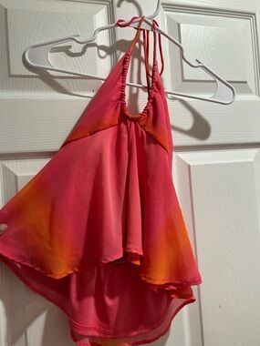 wild fable Bright Pink Halter Top with Orange Accent